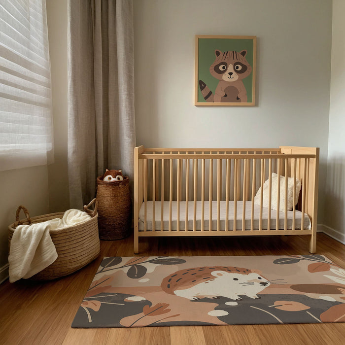 TeepeeJoy Kids and Nursery Hedgehog Area Rug - Hedgy Hideaway