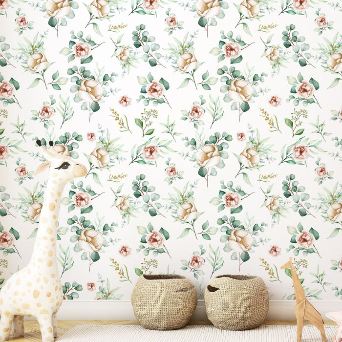 TeepeeJoy Flower Themed Wallpaper - Elegant Magnolia Medley