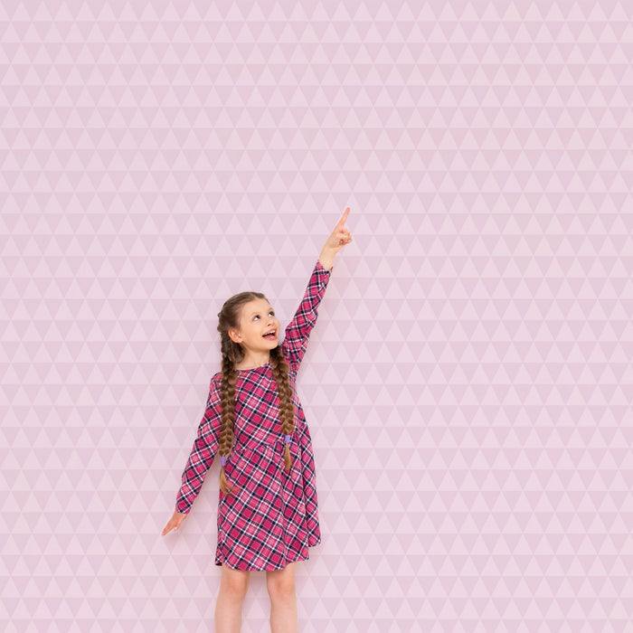 TeepeeJoy Geometric Wallpaper for Nursery and Kids Rooms - Pink Triads