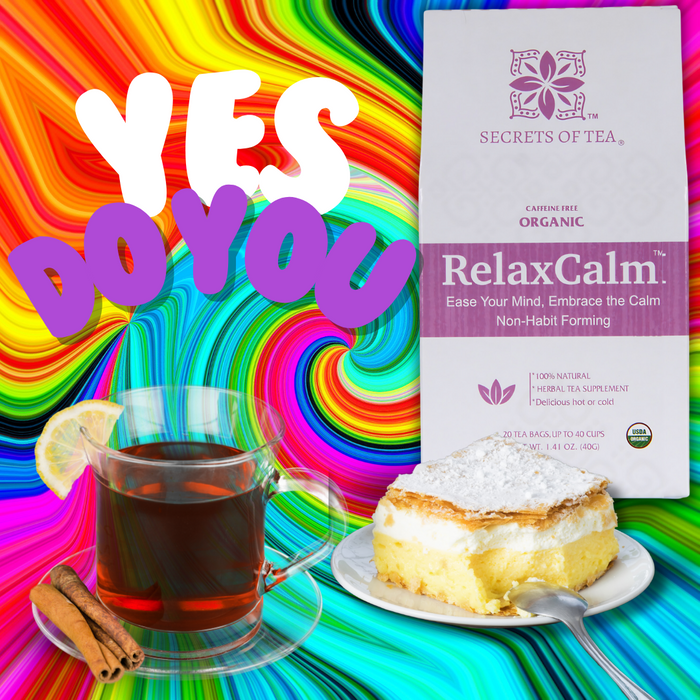 Secrets Of Tea RelaxCalm Organic Herbal Tea - Stress Relief & Sleep Support