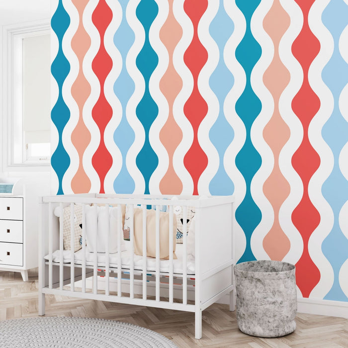 TeepeeJoy Abstract Wallpaper for Nursery and Kids Rooms - Candy Ripple Delight