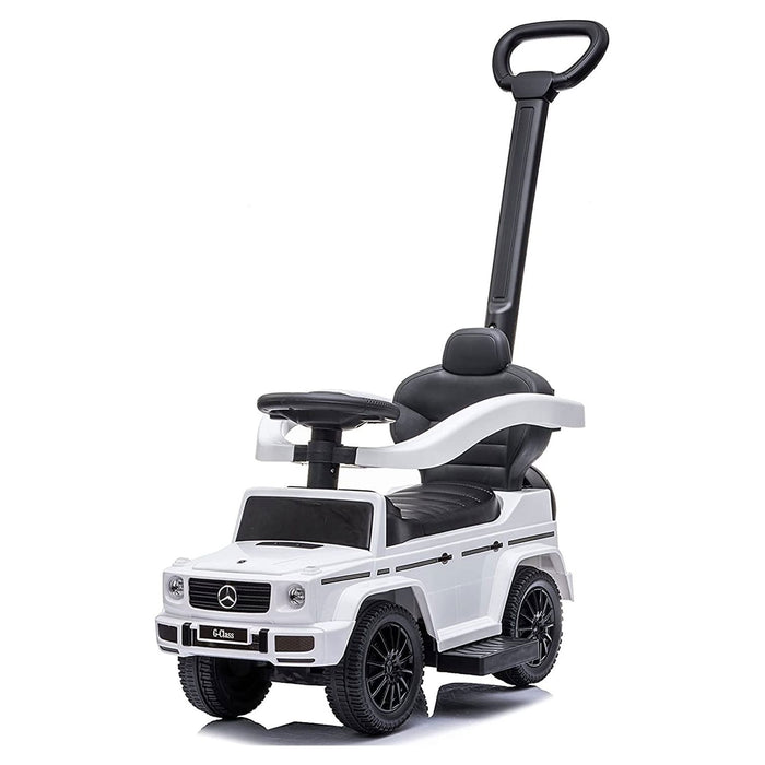 Best Ride On Cars Kids Outdoor Stroller Mercedes G-Wagon 3 in 1 Push Car, White