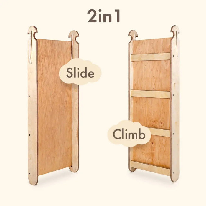 Goodevas 5in1 Montessori Climbing Set: Triangle Ladder + Climbing Arch + Slide Board + Climbing Net + Art Addition