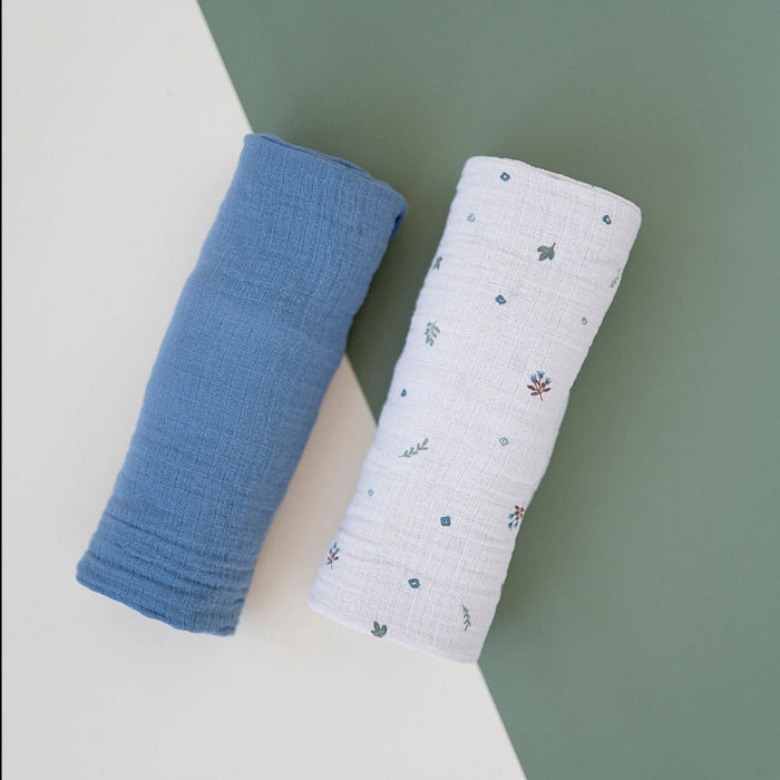 Ely's & Co. 2 Pack Cotton Muslin Swaddle Blanket