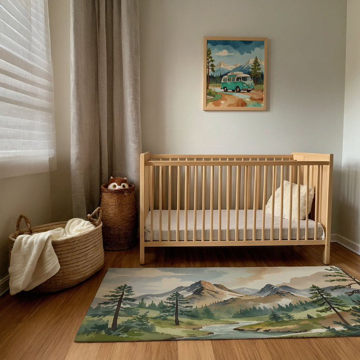 TeepeeJoy Kids and Nursery Mountain Area Rug - Peaks and Pines