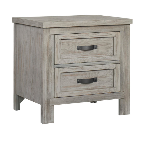 Soho Baby Hanover Premium Soft Closing 2-Drawer Nightstand, Wire Brush Oak Gray Finish