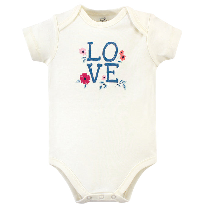 Touched by Nature Baby Girl Organic Cotton Hoodie, Bodysuit and Pant, Garden Floral