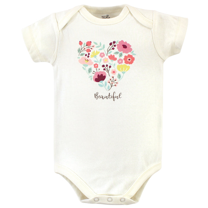 Touched by Nature Baby Girl Organic Cotton Hoodie, Bodysuit and Pant, Botanical