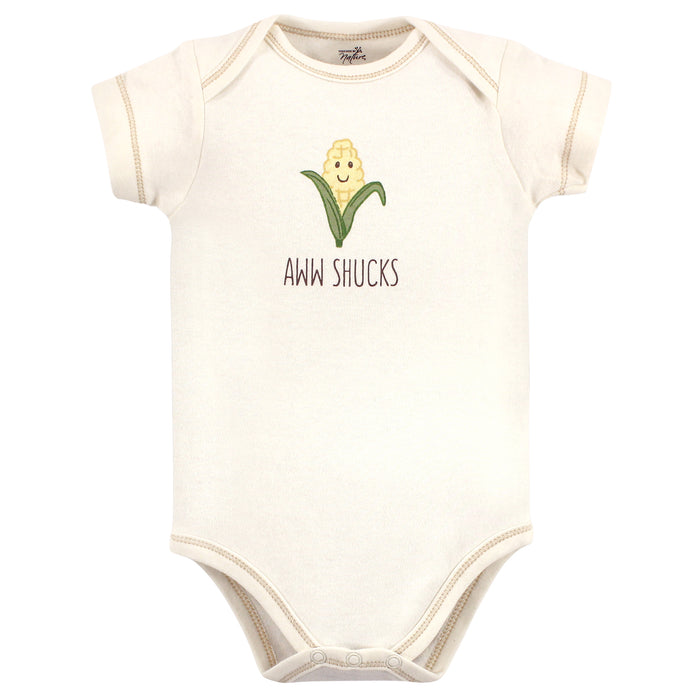 Touched by Nature Organic Cotton Bodysuits 5-Pack, Corn