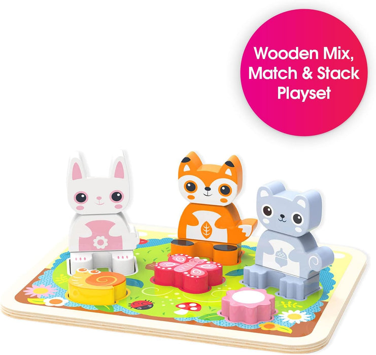 Edushape Wooden Animal Matchable Stackable Baby Toy