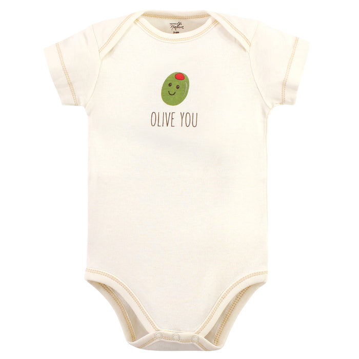 Touched by Nature Organic Cotton Bodysuits 5-Pack, Mushroom