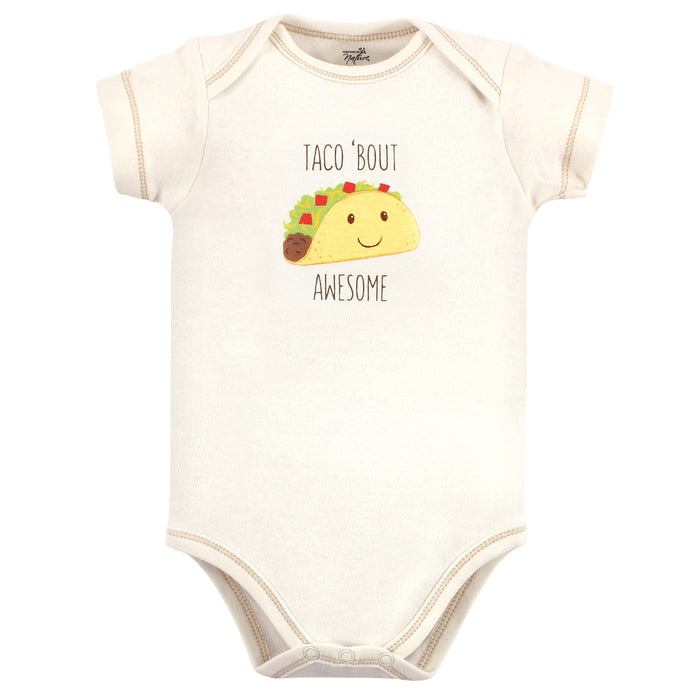 Touched by Nature Organic Cotton Bodysuits 5-pack, Taco