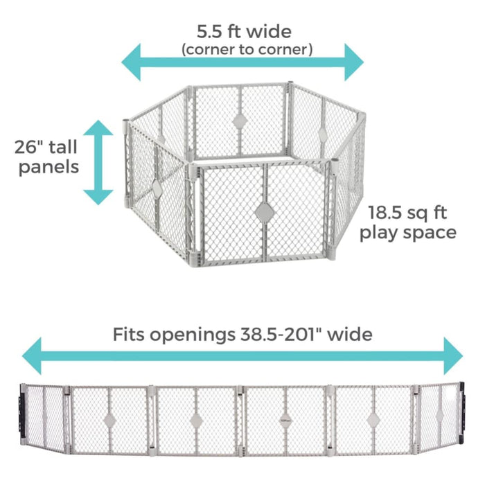Toddleroo Superyard 6 Panel Extra Wide Baby Gate or Play Yard