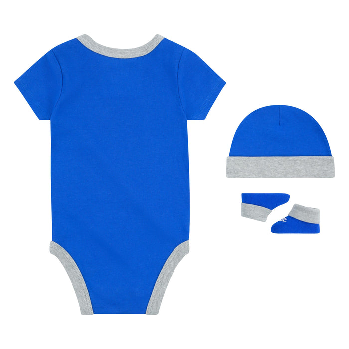 Nike Futura Gift Set Bodysuit, Hat, & Bootie in Game Royal Newborn-6 months