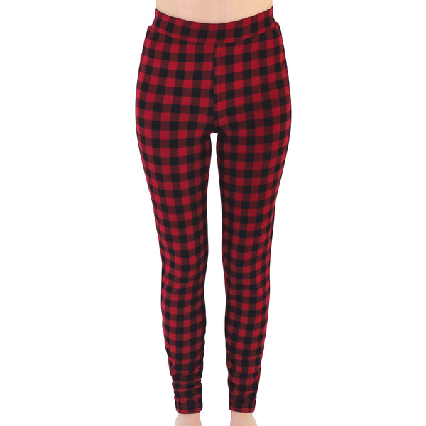 Touched by Nature Womens Organic Cotton Leggings, Buffalo Plaid Women