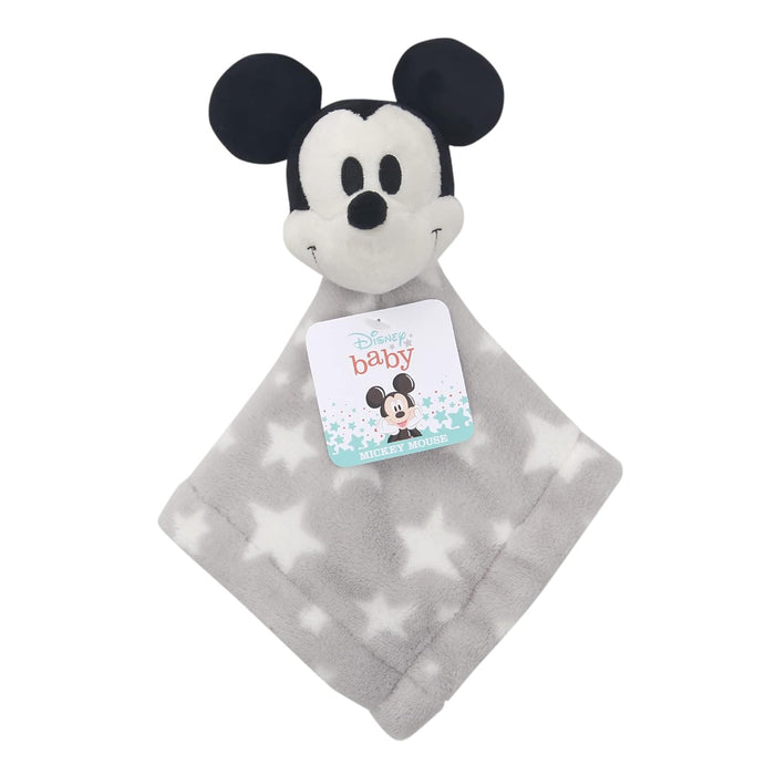 Lambs & Ivy Disney Baby Mickey Mouse Gray Stars Security Blanket/Lovey
