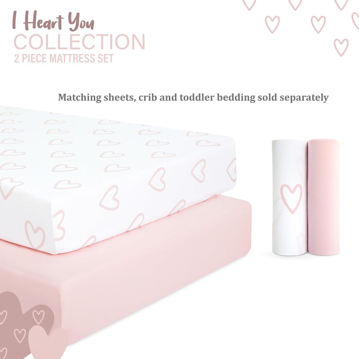 buybuy BABY by Evolur I Heart You 2-Piece Sheet Set