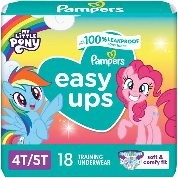 Pampers Easy Ups Training Underwear Girls Size 6-(4T-5) 18 Count 
