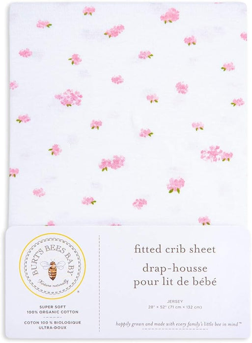 Burt's Bees Baby Butterfly Garden Organic Cotton Fitted Crib Sheet, Blossom