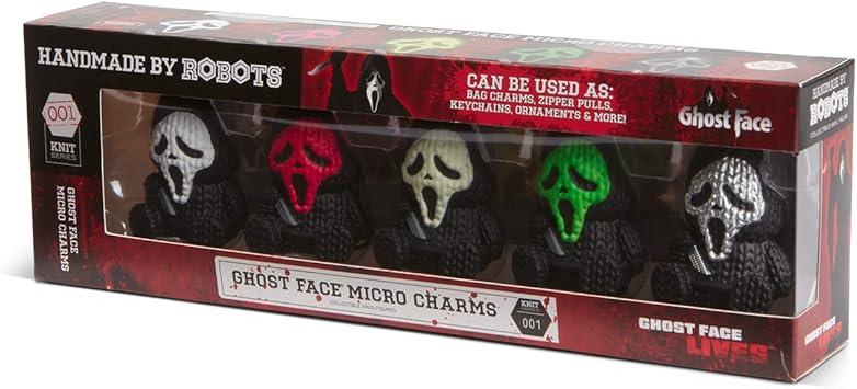 Ghost Face Handmade by Robots Micro Size Vinyl Figure 5-Pack Charms Set by Ralphie's Funhouse