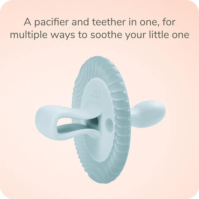 NUK for Nature Comfy Duet 100% Silicone Soother 2-in-1 Pacifier and Teether 2 pack