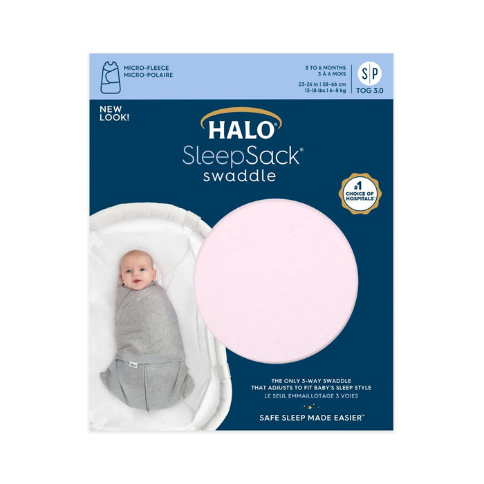 Halo Sleepsack Swaddle, Micro-Fleece, Soft Pink