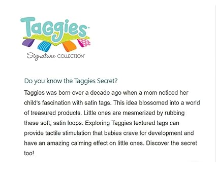 Taggies Sensory Stuffed Animal Soft Rattle with Teether Ring