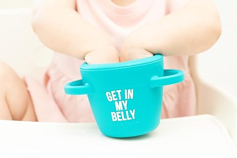 Bella Tunno Happy Snacker – Spill Proof Snack Cups for Toddlers and Babies, Get In My Belly
