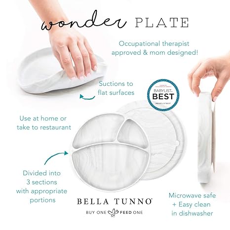 Bella Tunno Wonder Plate - Silicone Suction Plates, Moody without Foodie