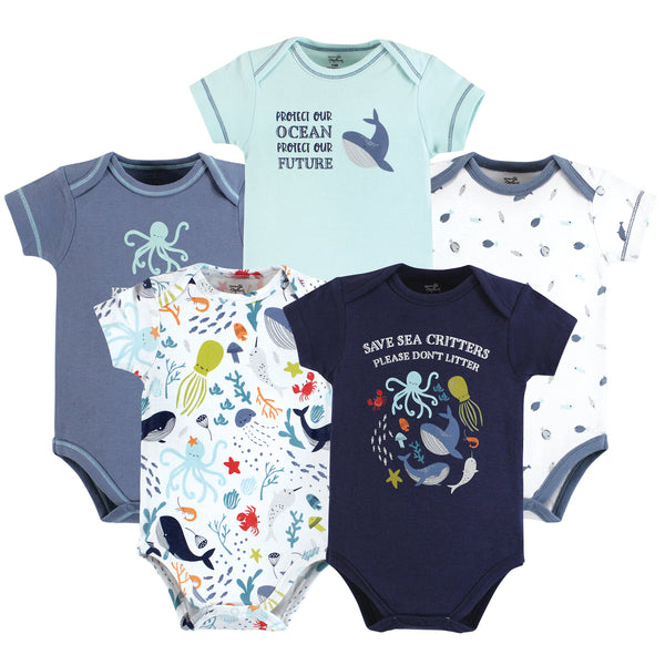 Touched by Nature Organic Cotton Bodysuits, Sea Critters