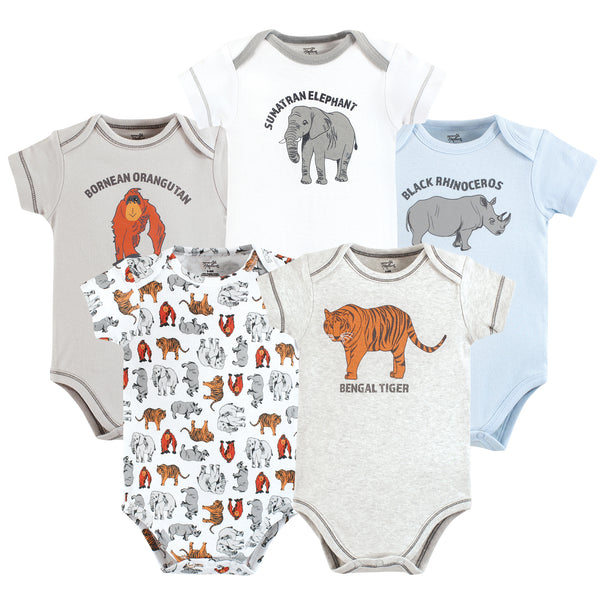 Touched by Nature Organic Cotton Bodysuits, Endangered Safari