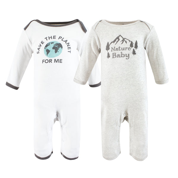 Touched by Nature Gender Neutral Baby Organic Cotton Coveralls, Nature Baby