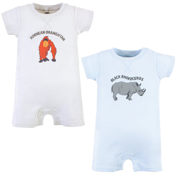 Touched by Nature Baby Organic Cotton Rompers, Endangered Rhino