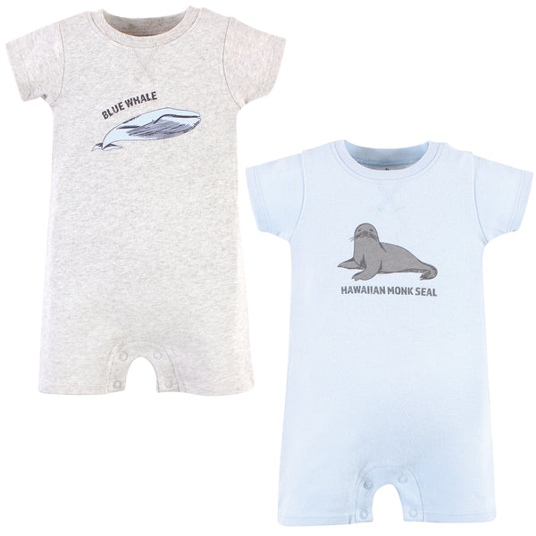 Touched by Nature Baby Organic Cotton Rompers, Endangered Seal