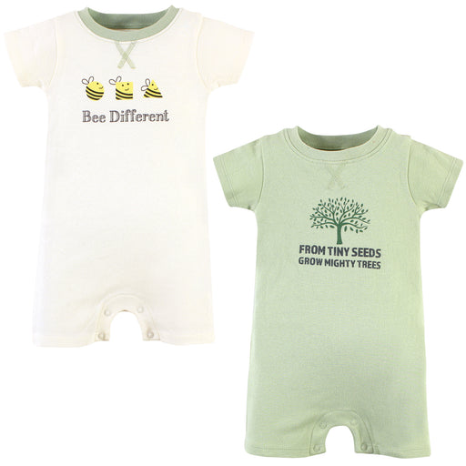 Touched by Nature Baby Organic Cotton Rompers, Bee Different