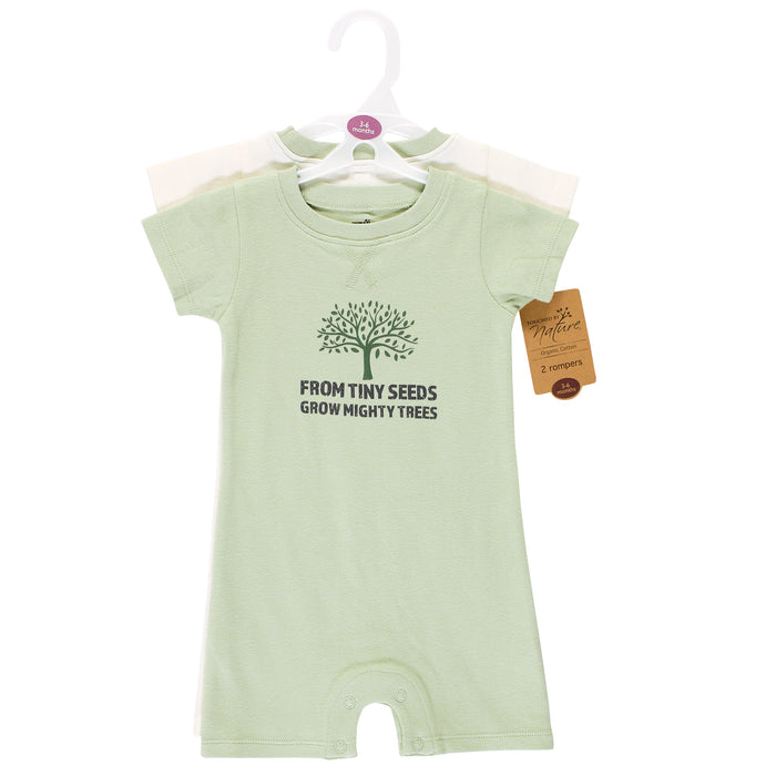 Touched by Nature Baby Organic Cotton Rompers, Bee Different