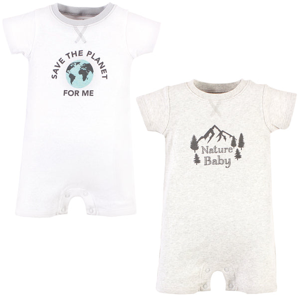 Touched by Nature Baby Organic Cotton Rompers, Nature Baby