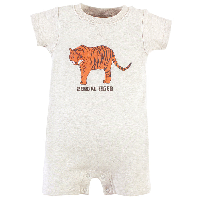 Touched by Nature Baby Organic Cotton Rompers, Endangered Tiger