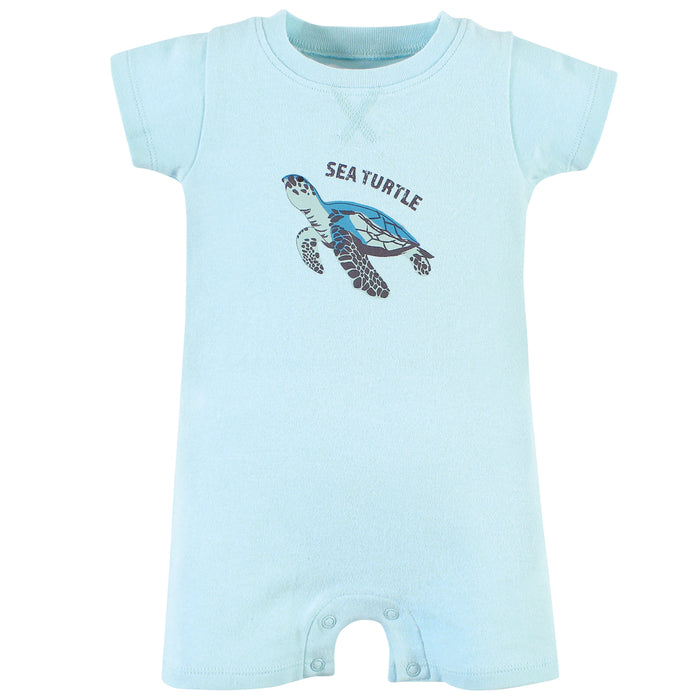 Touched by Nature Baby Organic Cotton Rompers, Endangered Sea Turtle