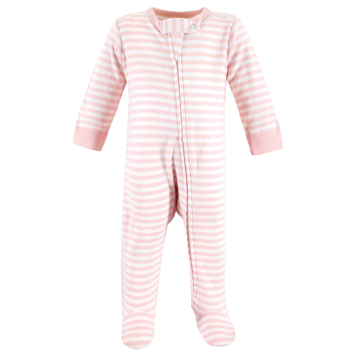 Touched by Nature Infant Girl Organic Cotton Sleep and Play, Girl Endangered Safari