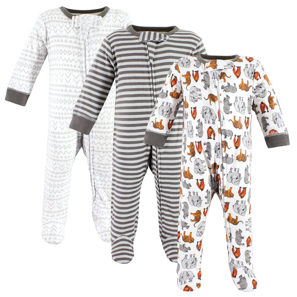 Touched by Nature Organic Cotton Sleep and Play, Neutral Endangered Safari