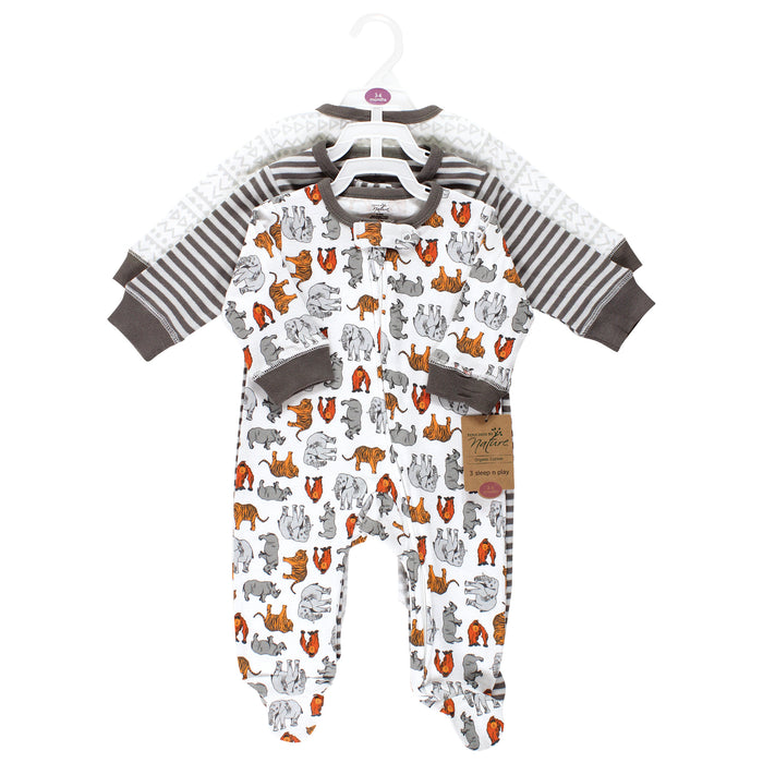 Touched by Nature Organic Cotton Sleep and Play, Neutral Endangered Safari
