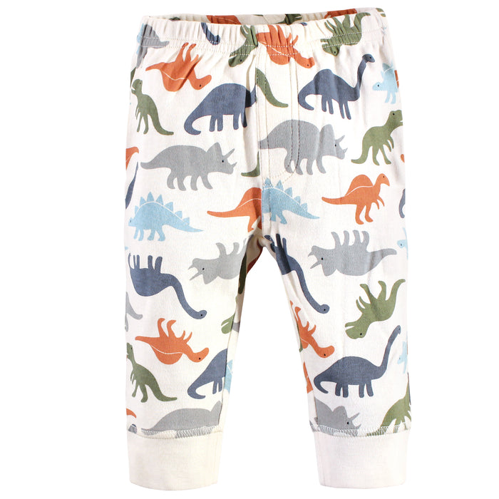 Touched by Nature Baby and Toddler Boy Organic Cotton Pants 4 Pack, Bold Dinosaurs