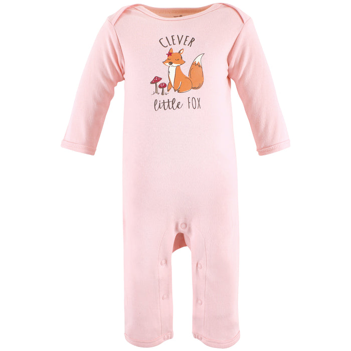 Touched by Nature Infant Girl Organic Cotton Coveralls, Woodland Alphabet