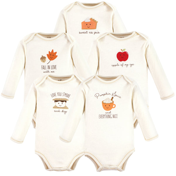 Touched by Nature Organic Cotton Long-Sleeve Bodysuits, Fall Food