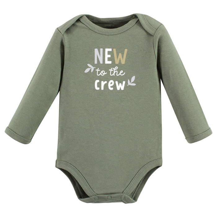 Touched by Nature Infant Boy Organic Cotton Long-Sleeve Bodysuits, Boy Safari