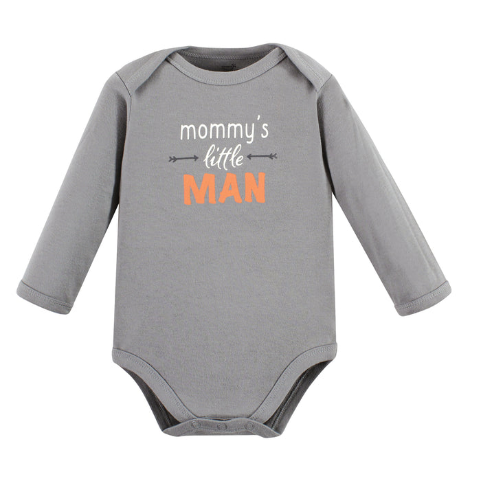 Touched by Nature Infant Boy Organic Cotton Long-Sleeve Bodysuits, Boy Woodland