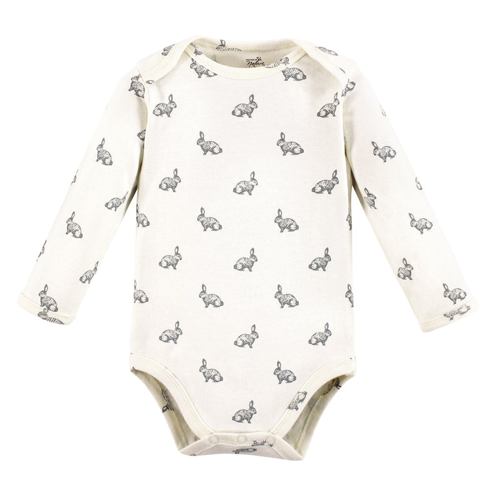 Touched by Nature Infant Girl Organic Cotton Long-Sleeve Bodysuits, Girl Woodland