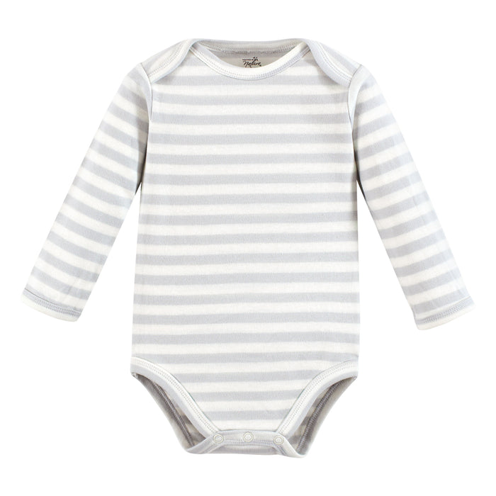 Touched by Nature Organic Cotton Long-Sleeve Bodysuits, Neutral Woodland