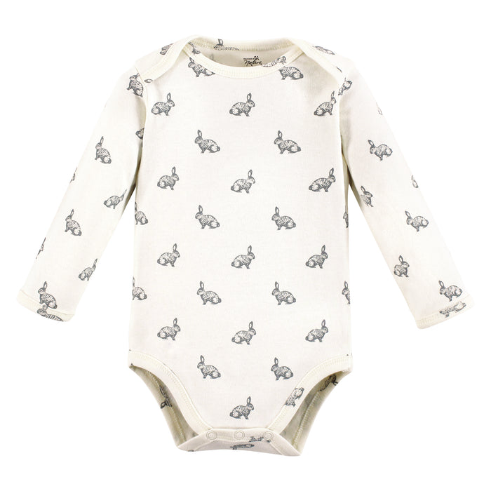 Touched by Nature Organic Cotton Long-Sleeve Bodysuits, Neutral Woodland